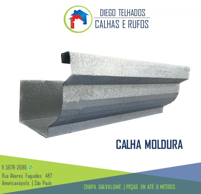 Calha para Beiral de Telhado Campo Belo - Calha para Telhado Industrial