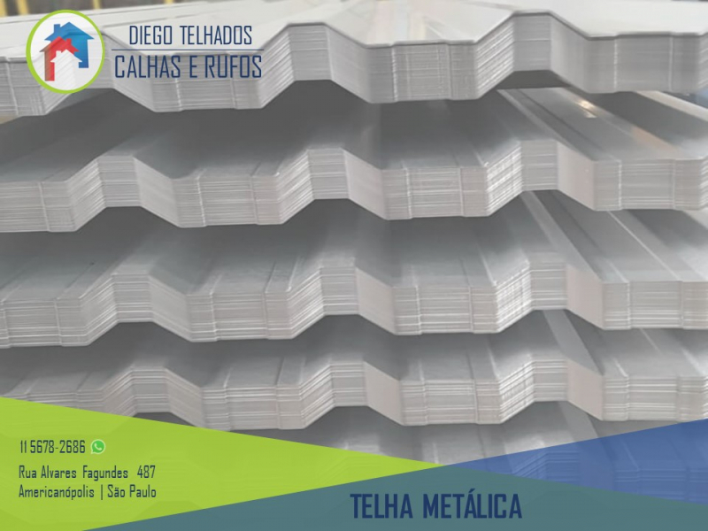 Onde Comprar Telha Metálica Trapezoidal Água Branca - Telha Trapezoidal 25