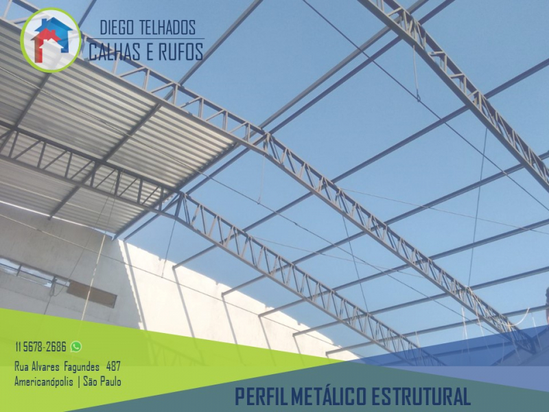 Perfil Metálico Estrutural Preço Interlagos - Perfil Metálico para Telhado Residencial