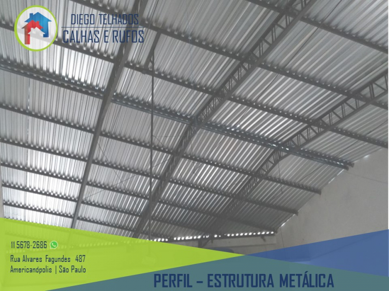 Perfil para Estrutura Metálica Pacaembu - Perfil Metálico para Telhado Residencial