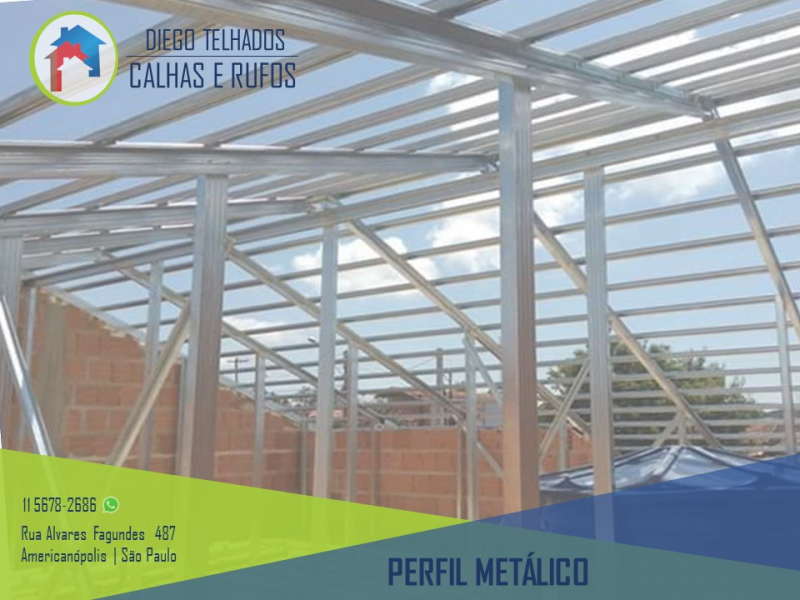 Perfil para Telhado Metalico Preço Perus - Perfil Metálico