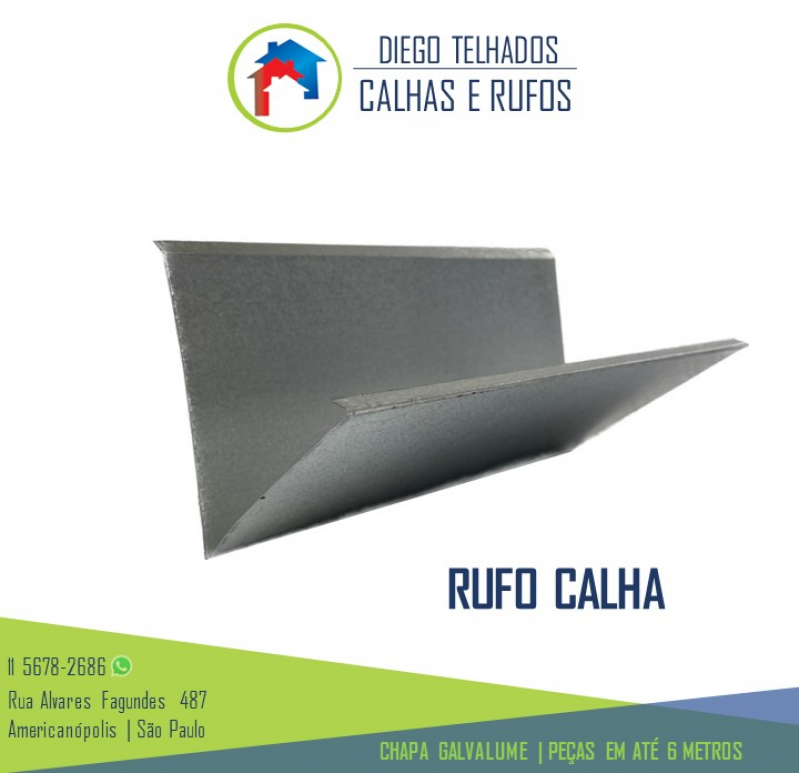 Rufo Telhado Embutido Valor Jaraguá - Rufo para Telha Trapezoidal