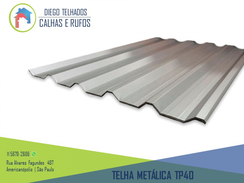 Telha Tp40 Fabricante Ponte Rasa - Telha Trapezoidal 40