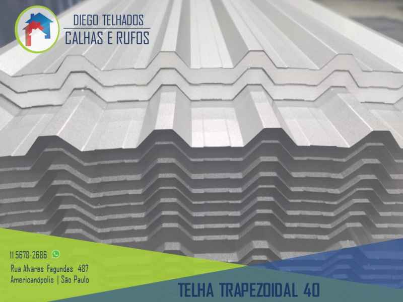Telha Trapezoidal 40 Fabricante Alto da Lapa - Telha Trapezoidal